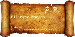Pilinger Marion névjegykártya